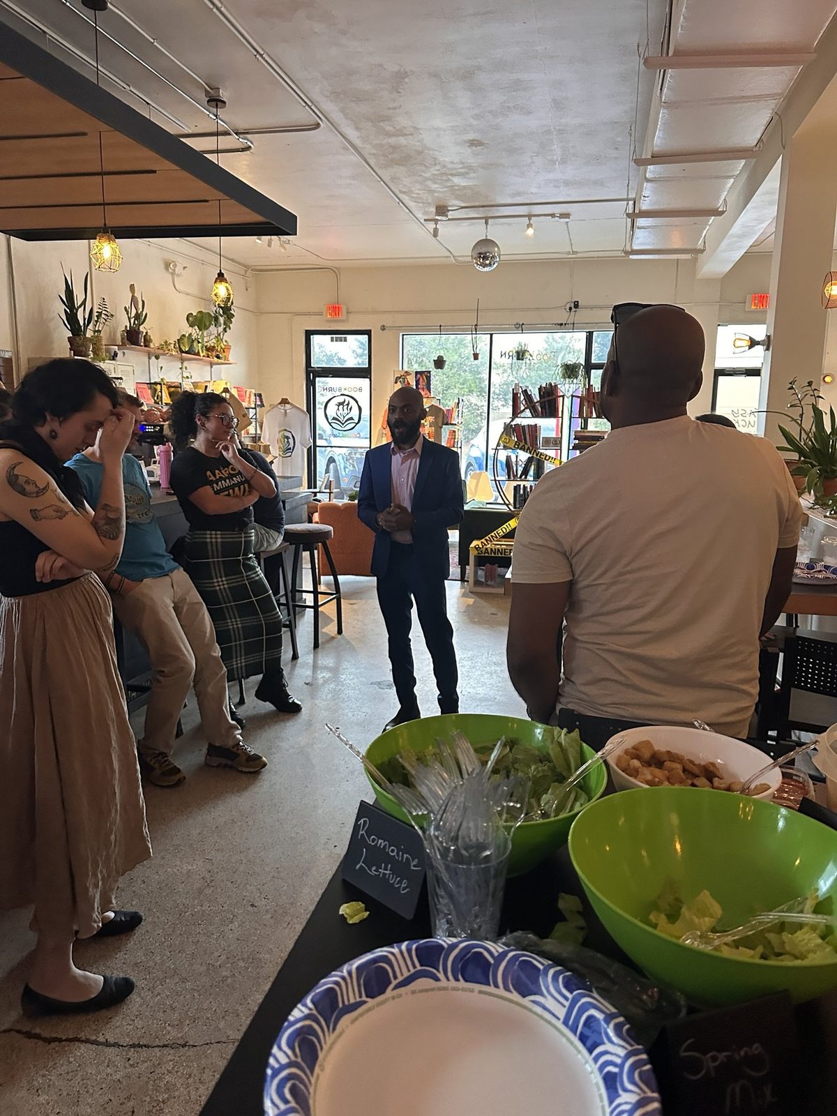 Neighbors gathered together at a District 7 community event